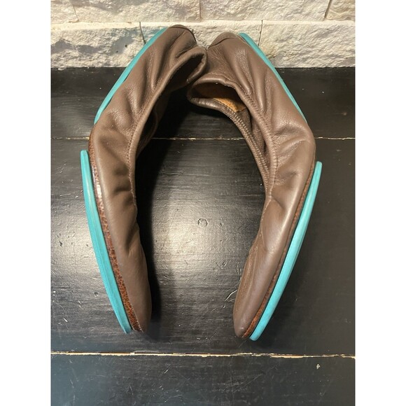 TIEKS By Gavrieli Matte Leather Women's Ballet Flats Shoes Size: 9 Brown Teal - Picture 9 of 10